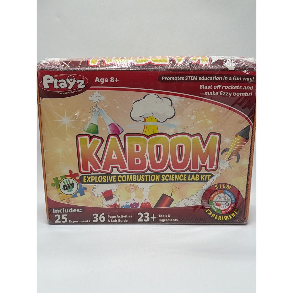 Playz Kaboom Explosive Combustion Science Lab Kit STEM 25 Experiments Age 8+ NEW